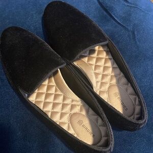 Birdies Black Velvet Women's Loafers/Flats